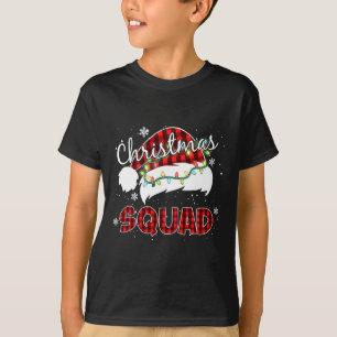 Camiseta Equipo de Navidad Gorro de Santa Rojo Claro Famili