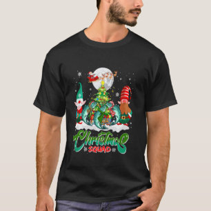 Camiseta Equipo de Navidad Santa Reno Tres Salmón de Navida
