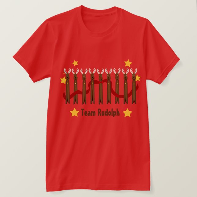 Camiseta Equipo de Navidades de renos de Santas Rudolph (Anverso del diseño)