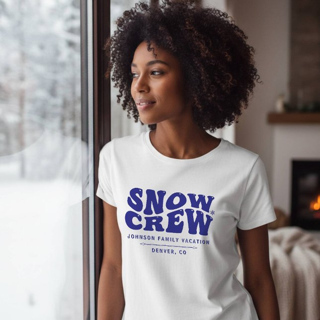 Camiseta Equipo de Nieve Vacaciones de Invierno Familiar Az (Snow Crew Winter Family Vacation Trip Blue T-Shirt
)