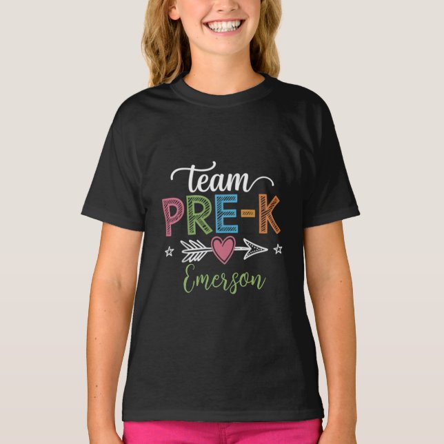 Camiseta Equipo de nombres personalizados profesor de prees (Anverso)