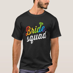 Camiseta Equipo de Novia Bandera Arcoíris Lgbt Despedida de