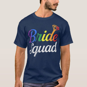 Camiseta Equipo de novia bandera arcoíris LGBT lesbiana div