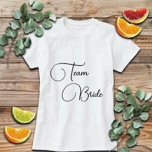 Camiseta Equipo de novia elegante caligrafía