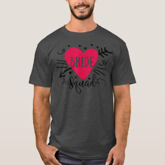 Camiseta Equipo de Novia Flecha Corazón Fiesta de Boda y So