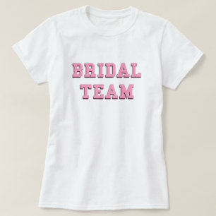 Camiseta Equipo de novias Cartas Rosadas Boda Novia Bachelo