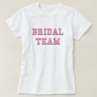 Camiseta Equipo de novias Cartas Rosadas Boda Novia Bachelo
