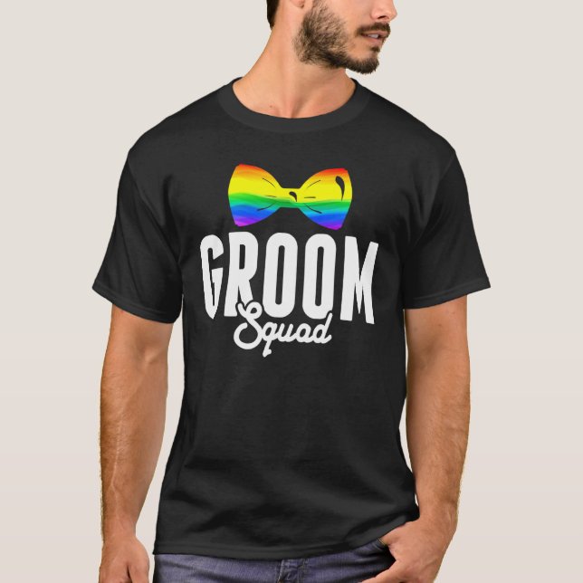 Camiseta Equipo de novio orgulloso de LGBT Partido de solte (Anverso)