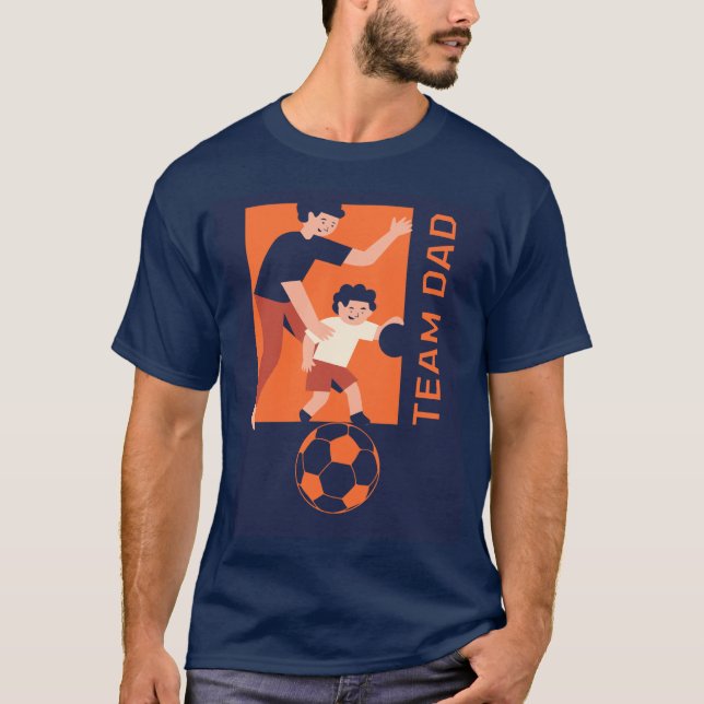 Camiseta Equipo de papá jugando fútbol juntos al diseño (Anverso)