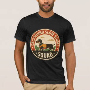 Camiseta Equipo de Paseo Lento Dachshund Insignia Divertida