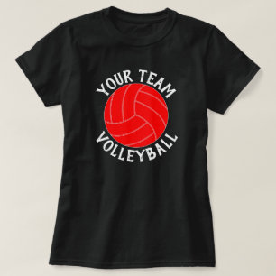 Camiseta Equipo de Personalizado de voleibol rojo, jugador 