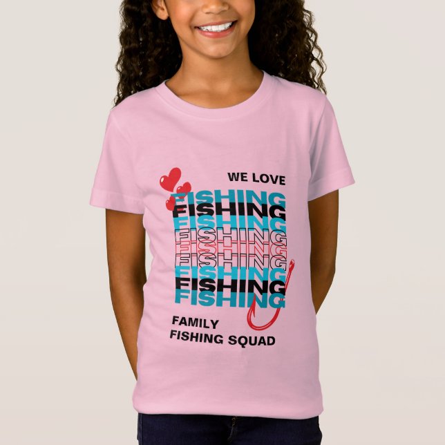 Camiseta Equipo de PESCA de AMOR familiar Niños Escuadrones (Anverso)