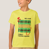 Equipo de PESCA de AMOR familiar Niños Escuadrones