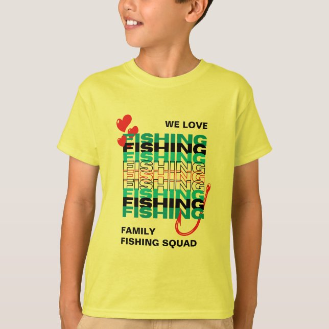Camiseta Equipo de PESCA de AMOR familiar Niños Escuadrones (Anverso)
