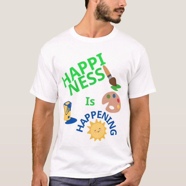 Camiseta Equipo de pintura de boquilla de felicidad  (Anverso)
