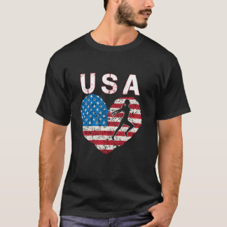 Camiseta Equipo de pista y campo de EE.UU. Corazón de la ba