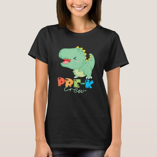 Camiseta Equipo De Pre K Cute Dinosaurio Primer Día De Escu (Anverso)