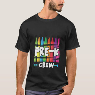 Camiseta Equipo de pre kínder para mujeres Lindo crayón de