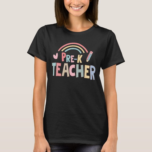 Camiseta Equipo de predocentes de preescolar arco iris (Anverso)