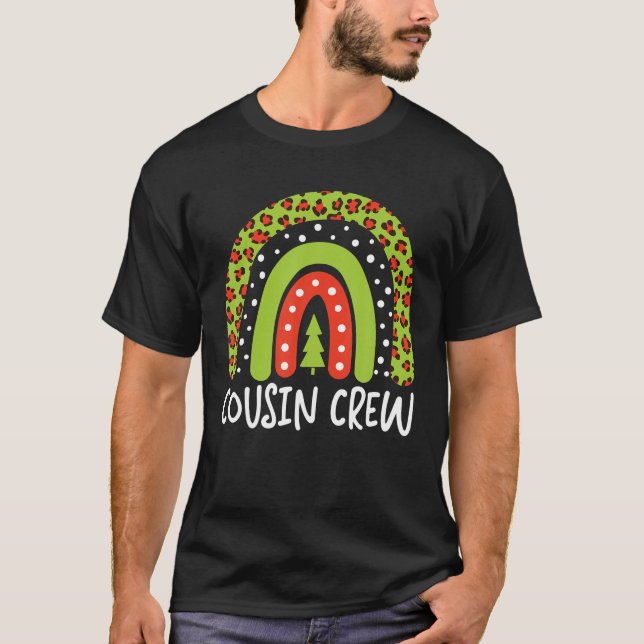 Camiseta Equipo de prima de Navidad Leopardo Arcoíris Navid (Anverso)