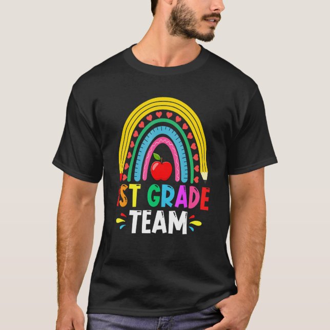 Camiseta Equipo De Primer Grado De Arcoiris Cuto De Vuelta  (Anverso)