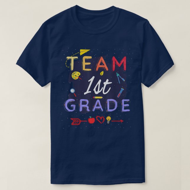 Camiseta Equipo De Primer Grado De Vuelta A La Maestra Estu (Diseño del anverso)