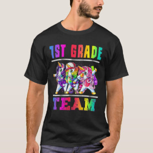 Camiseta Equipo De Primer Grado Estudiante Dabbing Unicorn
