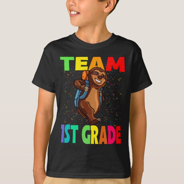 Camiseta Equipo de primer grado Sloth de vuelta a la escuel (Anverso)