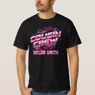 Camiseta Equipo de Primos Personalizado Chrome Synthwave de
