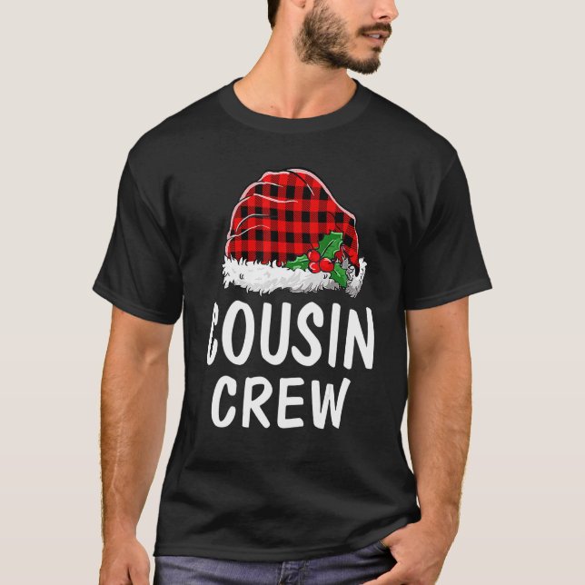 Camiseta Equipo de primos Santa Red Plaid Navidades de Navi (Anverso)