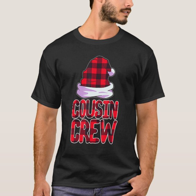 Camiseta Equipo de primos Santa Red Plaid Navidades de Navi (Anverso)