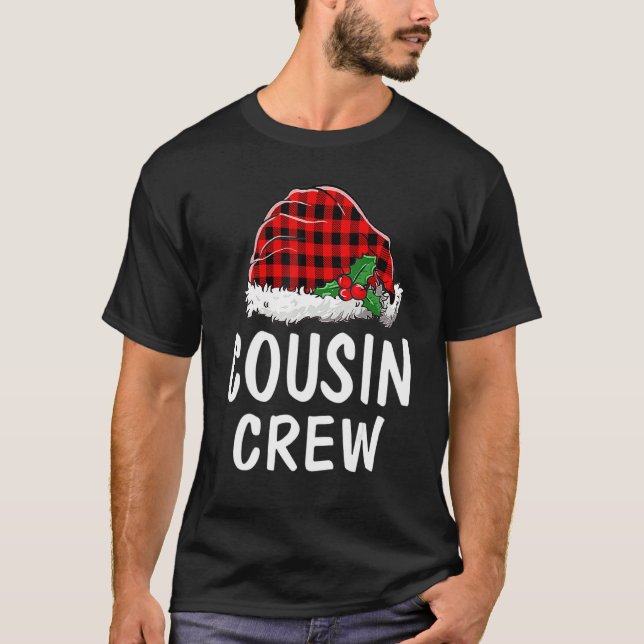Camiseta Equipo de primos Santa Red Plaid Navidades de Navi (Anverso)