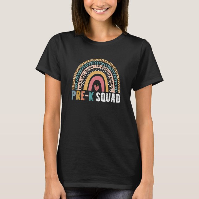 Camiseta Equipo de profesores de arco iris pre K chicas del (Anverso)
