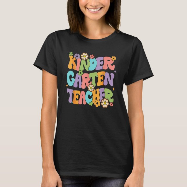 Camiseta Equipo de profesores de guardería Kinder Groovy Re (Anverso)