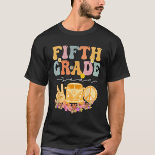 Camiseta Equipo De Quinto Grado Retro Groovy Vintage Primer