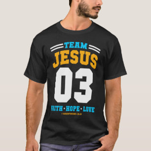 Camiseta Equipo de regalo cristiano Jesús 03 Faith Hope Lov