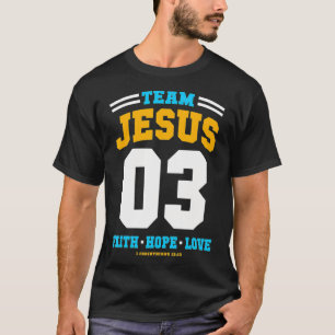 Camiseta Equipo de regalo cristiano Jesús 03 Faith Hope Lov
