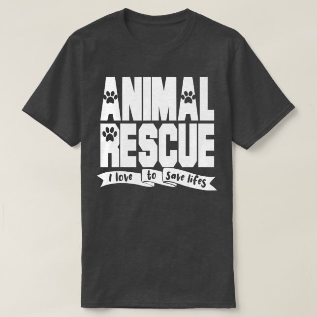 Camiseta Equipo de rescate de animales Voluntarios Personal (Diseño del anverso)