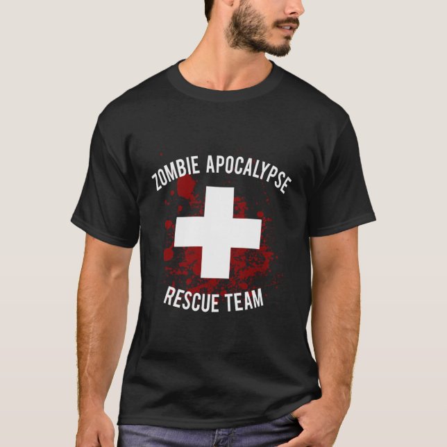 Camiseta Equipo de rescate de apocalipsis zombi (Anverso)