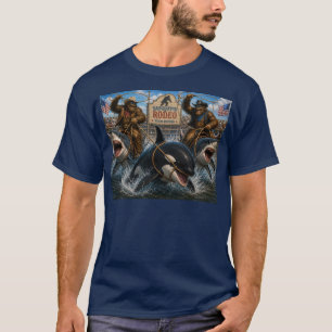 Camiseta Equipo de Rodeo Bigfoot enlazando a una Orca