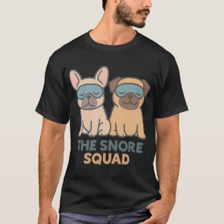 Camiseta Equipo de ronquidos Bulldog Francés y Pug dormidos