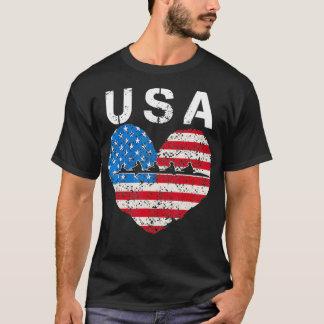 Camiseta Equipo de Rowing de Estados Unidos Corazón de EE.U