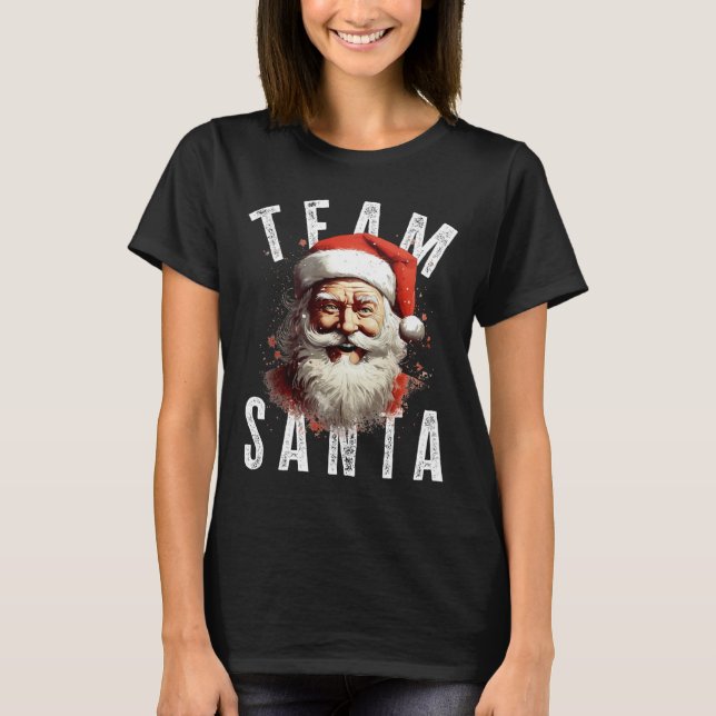 Camiseta Equipo de Santa Navidades Graciosos Navidad Santa  (Anverso)