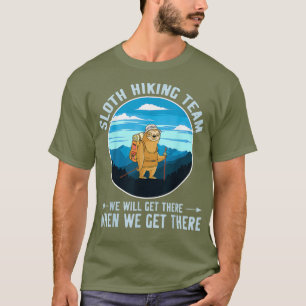 Camiseta Equipo de Senderismo Cute Sloth Vestido de la Natu