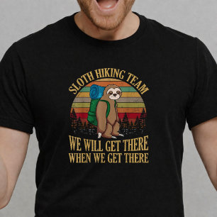 Camiseta Equipo de senderismo de perezoso divertido vintage