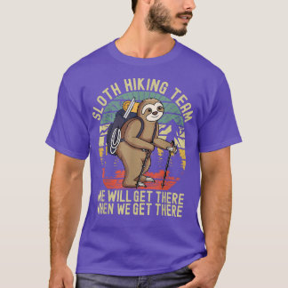 Camiseta Equipo de Senderismo Retro Sloth que llegaremos cu