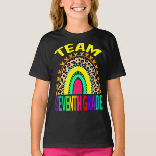 Camiseta Equipo De Séptimo Grado De Leopardo Arcoiris De Vu