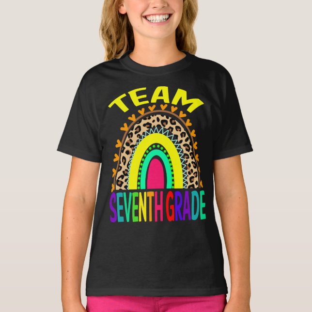 Camiseta Equipo De Séptimo Grado De Leopardo Arcoiris De Vu (Anverso)