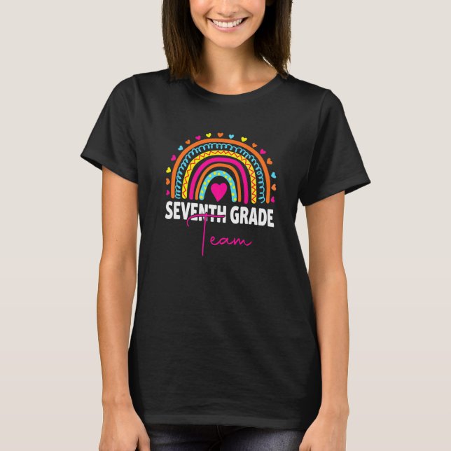 Camiseta Equipo de Séptimo Grado Hello Rainbow  Equipo de 7 (Anverso)