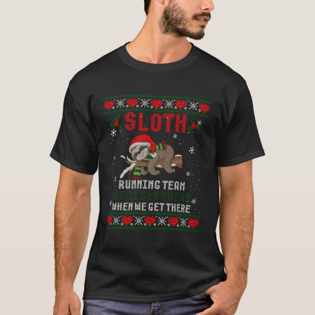 Camiseta Equipo de Sloth Running Que Llegaremos Fea (Anverso)